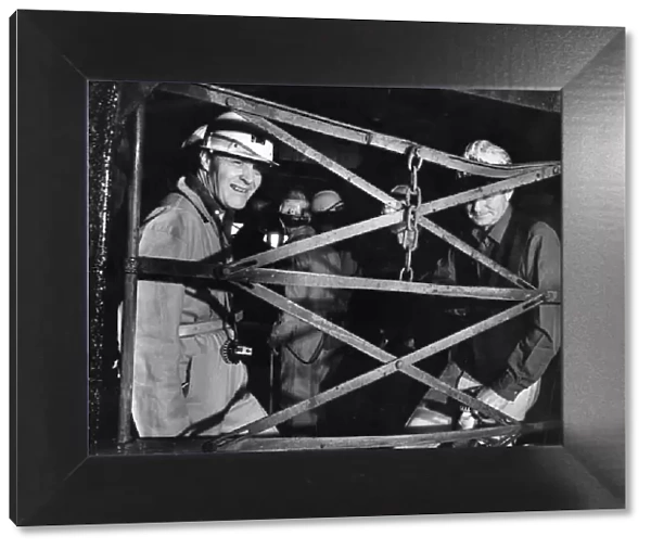 MP Tony Benn seen here during a trip to a North West Colliery 11th November 1977