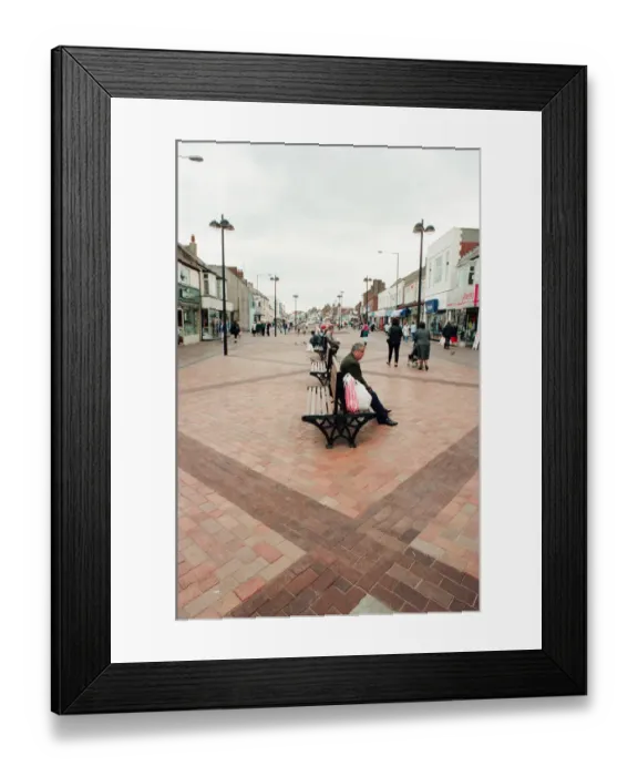 Framed Print : Redcar High Street, 6th June 1995. Pesestrianised