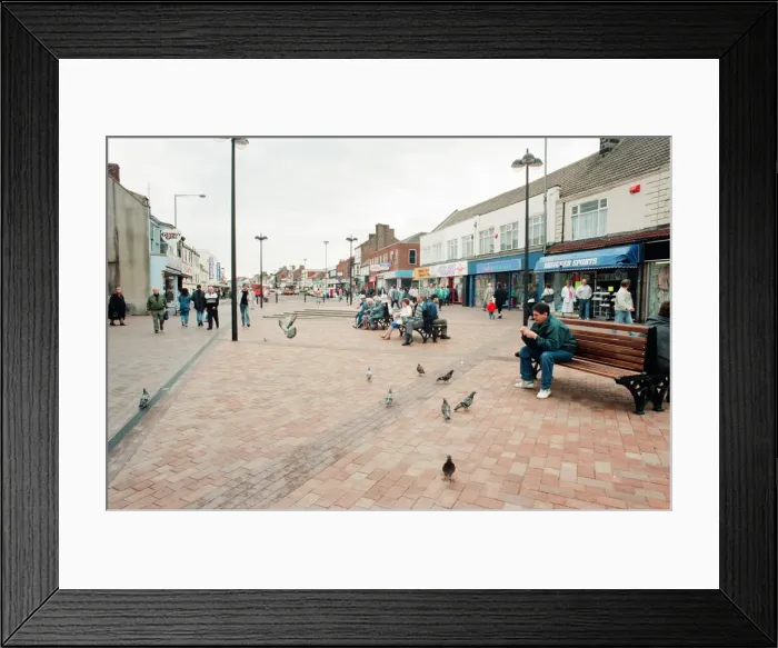 Framed Print : Redcar High Street, 6th June 1995. Pesestrianised Framed Print : Redcar High Street, 6th June 1995. Pesestrianised