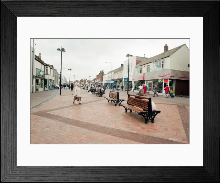 Framed Print : Redcar High Street, 6th June 1995. Pesestrianised Framed Print : Redcar High Street, 6th June 1995. Pesestrianised