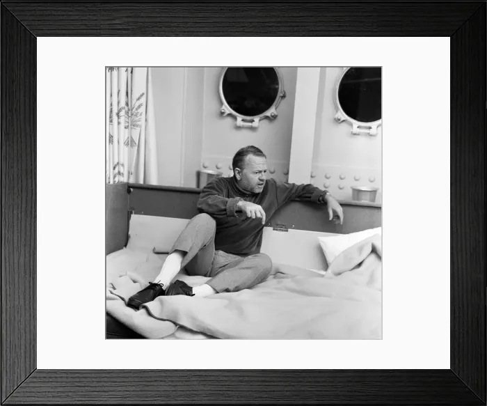 Framed Print : Film and TV star Mickey Rooney in his cabin of the U. S.s United States at Le Havre Framed Print : Film and TV star Mickey Rooney in his cabin of the U. S.s United States at Le Havre