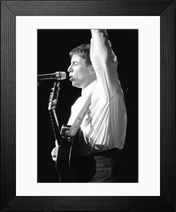 Framed Print : Paul Simon seen here performing on stage at the Royal Albert Hall during his Framed Print : Paul Simon seen here performing on stage at the Royal Albert Hall during his