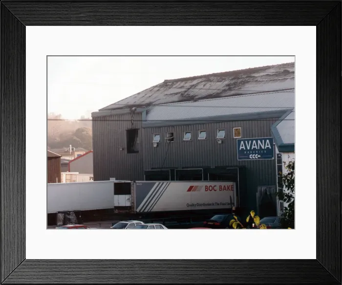 Framed Print : Exterior view of Avana Bakeries, 31st October 1997 Framed Print : Exterior view of Avana Bakeries, 31st October 1997