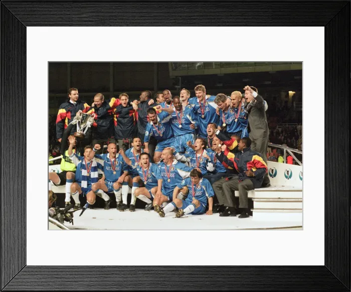 Framed Print : UEFA Cup Winners Cup Final Chelsea v Stuttgart, held at Rasunda Stadium Framed Print : UEFA Cup Winners Cup Final Chelsea v Stuttgart, held at Rasunda Stadium