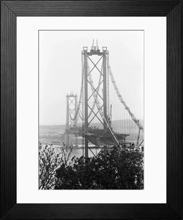 Framed Print : New Forth Road Bridge Under Construction. The Forth Road Bridge is a suspension bridge in Framed Print : New Forth Road Bridge Under Construction. The Forth Road Bridge is a suspension bridge in
