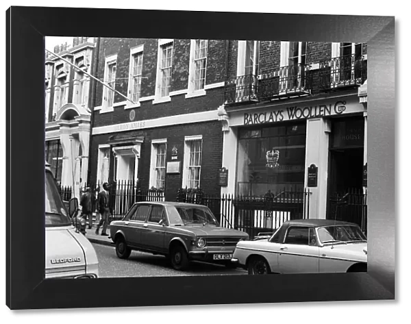 Savile Row in Mayfair, Central London. Circa 1971