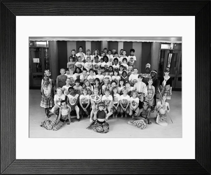 Framed Print : A technicolour cast - children from Bradley CE Junior School staged two performances of Framed Print : A technicolour cast - children from Bradley CE Junior School staged two performances of