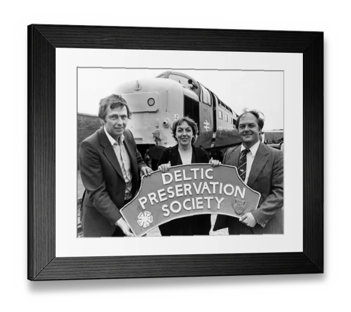 Framed Print : Photo-call to promote new service on Grosmont line. Two 1960s Deltic Locomotives Framed Print : Photo-call to promote new service on Grosmont line. Two 1960s Deltic Locomotives