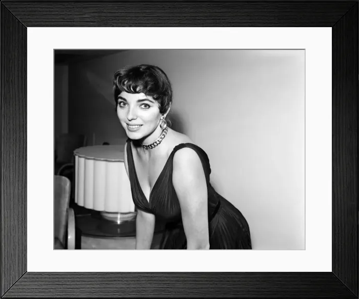 Framed Print : Joan Collins, actress, pictured at home, with family and friends, London Framed Print : Joan Collins, actress, pictured at home, with family and friends, London