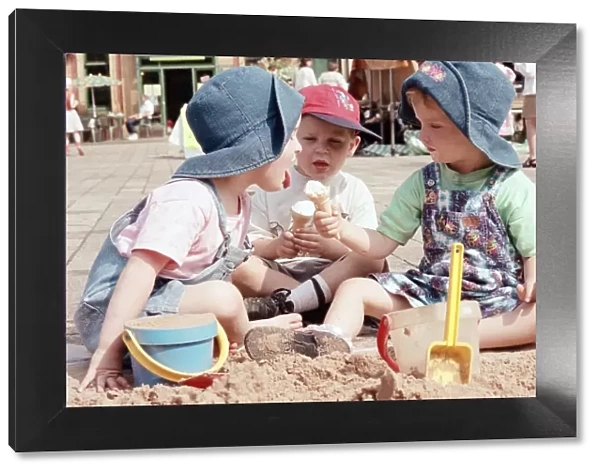 Children from Kids & Co. Nursery spend the morning playing with the sand in