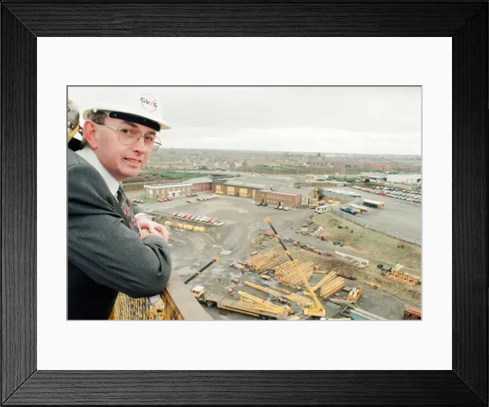 Framed Print : Feature, Graystone White & Sparrow, Crane Hire Company. Managing Director, David Barrass