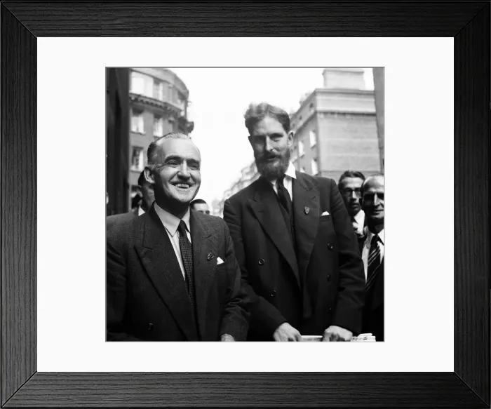 Framed Print : Pictured, Philip Kinghorn Burbridge with Mr Austen Brooks (with beard) Framed Print : Pictured, Philip Kinghorn Burbridge with Mr Austen Brooks (with beard)