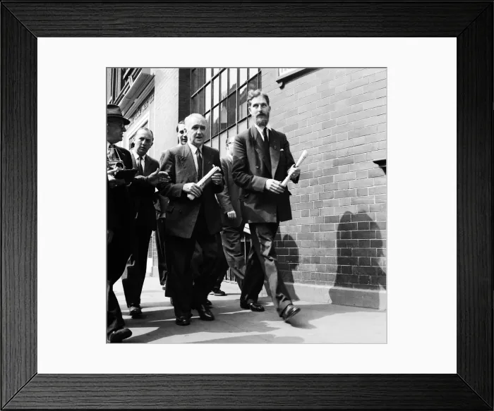 Framed Print : Pictured, Philip Kinghorn Burbridge with Mr Austen Brooks (with beard) Framed Print : Pictured, Philip Kinghorn Burbridge with Mr Austen Brooks (with beard)