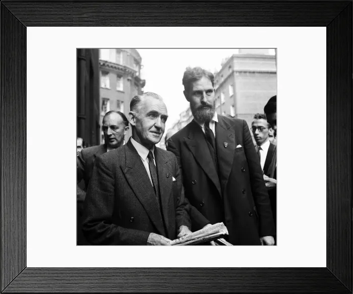 Framed Print : Pictured, Philip Kinghorn Burbridge with Mr Austen Brooks (with beard) Framed Print : Pictured, Philip Kinghorn Burbridge with Mr Austen Brooks (with beard)