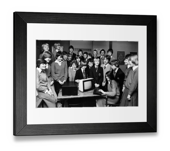 Framed Print : The De Brus School has moved into the age of the computer