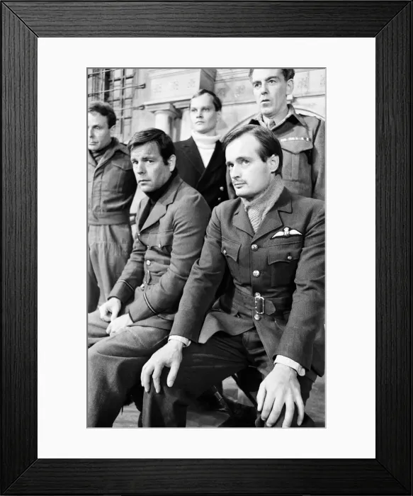 Framed Print : Colditz, Photo-call for new BBC television series, actors pose for the cameras on first Framed Print : Colditz, Photo-call for new BBC television series, actors pose for the cameras on first