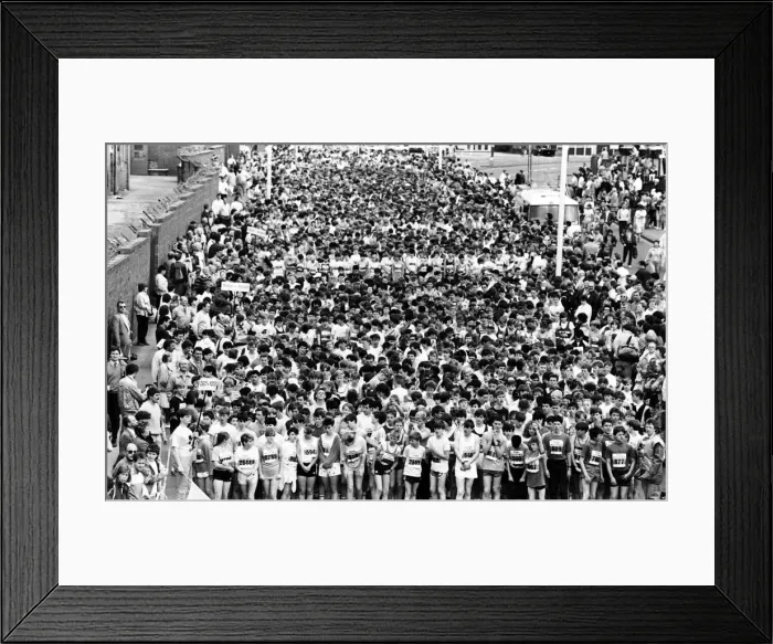 Framed Print : A sea of faces at the mass start of the Junior Great North Run in Gateshead Framed Print : A sea of faces at the mass start of the Junior Great North Run in Gateshead
