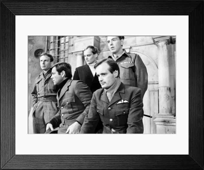 Framed Print : Colditz, Photo-call for new BBC television series, actors pose for the cameras on first Framed Print : Colditz, Photo-call for new BBC television series, actors pose for the cameras on first