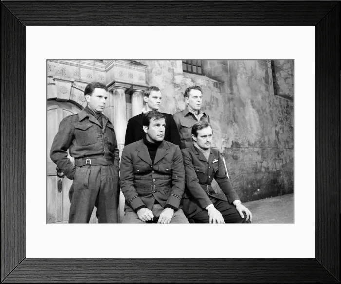 Framed Print : Colditz, Photo-call for new BBC television series, actors pose for the cameras on first Framed Print : Colditz, Photo-call for new BBC television series, actors pose for the cameras on first