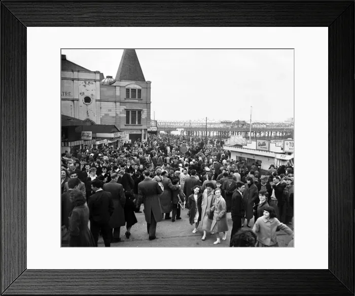Framed Print : Easter Monday holiday crowds at the entrance to Tower Grounds, New Brighton, Merseyside Framed Print : Easter Monday holiday crowds at the entrance to Tower Grounds, New Brighton, Merseyside