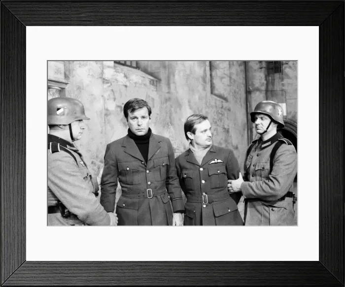Framed Print : Colditz, Photo-call for new BBC television series, actors pose for the cameras on first Framed Print : Colditz, Photo-call for new BBC television series, actors pose for the cameras on first