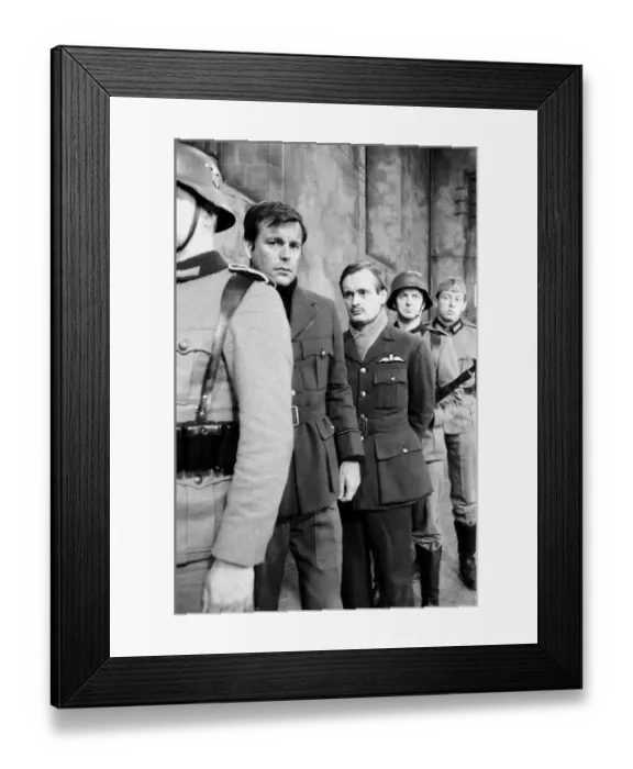 Framed Print : Colditz, Photo-call for new BBC television series, actors pose for the cameras on first