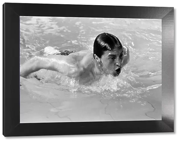 Swimmer Bobby Lord training in a swimming pool. 8th November 1965