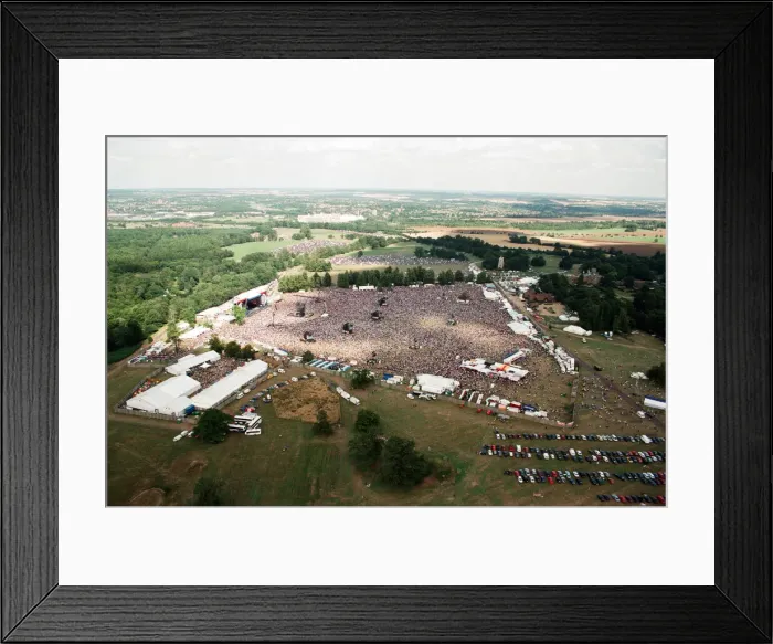Framed Print : Aerial pictures from the Oasis concert held at Knebworth House. 10th August 1996 Framed Print : Aerial pictures from the Oasis concert held at Knebworth House. 10th August 1996