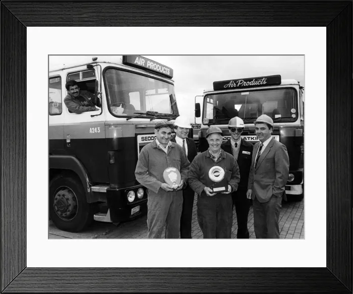 Framed Print : Air Products. A group of proud Cleveland truckers must be walking on air this week after Framed Print : Air Products. A group of proud Cleveland truckers must be walking on air this week after