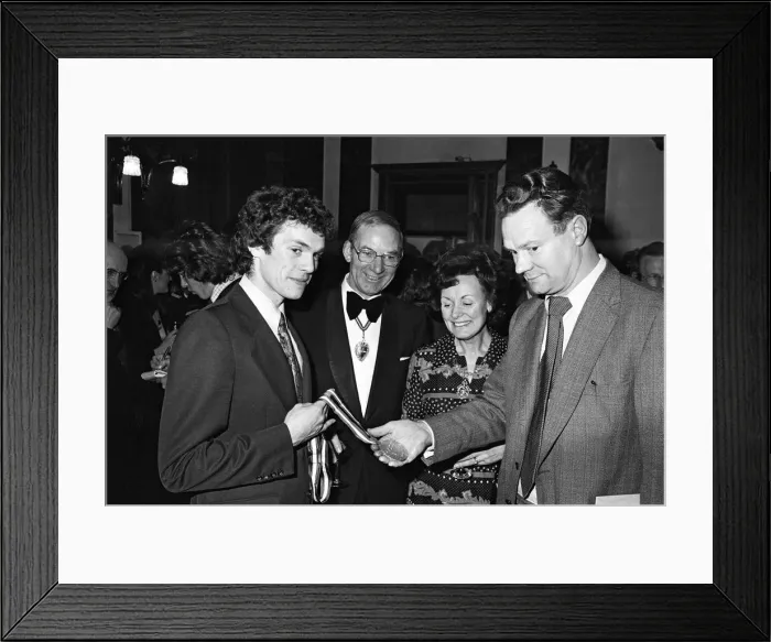 Framed Print : Olympic skating champion John Curry is honoured at a civic reception in Birmingham Framed Print : Olympic skating champion John Curry is honoured at a civic reception in Birmingham