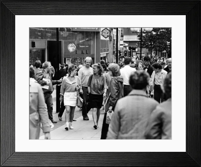 Framed Print : A busy scene of shoppers on Church Street, one of Liverpools shopping areas Framed Print : A busy scene of shoppers on Church Street, one of Liverpools shopping areas