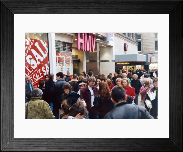 Framed Print : Church Street, one of Liverpools shopping areas, on the first day of the sales Framed Print : Church Street, one of Liverpools shopping areas, on the first day of the sales