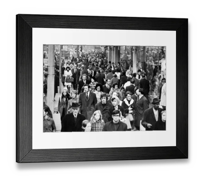 Framed Print : Christmas shoppers on Church Street, one of Liverpools shopping areas Framed Print : Christmas shoppers on Church Street, one of Liverpools shopping areas