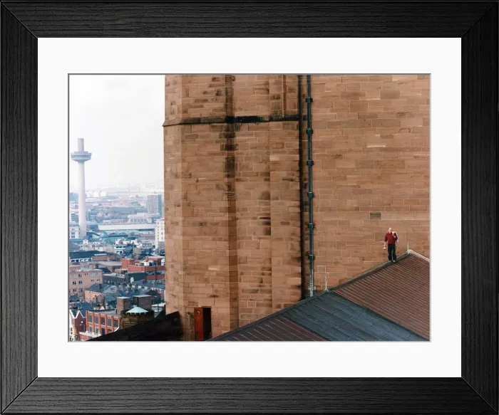Framed Print : Tony Baker stonemason is the first stonemason to be employed full time at Liverpool Framed Print : Tony Baker stonemason is the first stonemason to be employed full time at Liverpool
