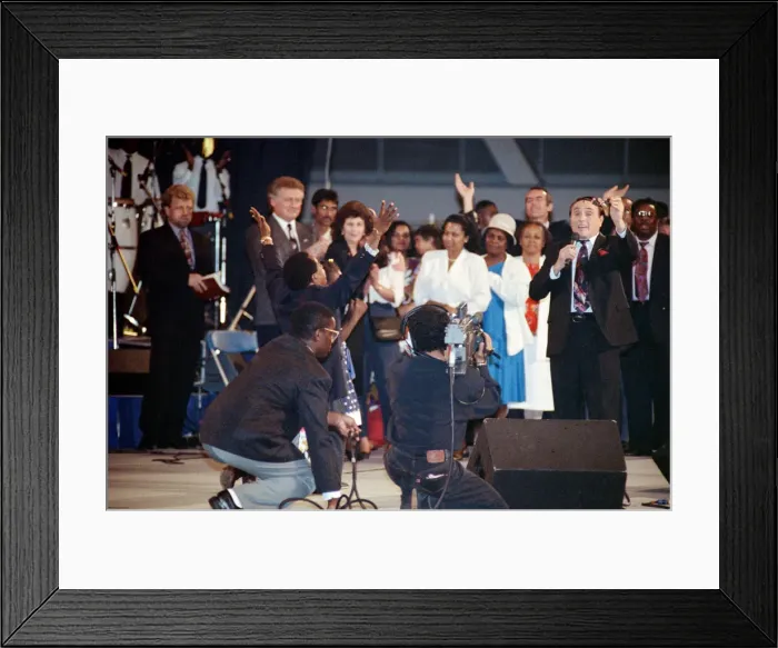 Framed Print : Maurice Cerullo, an American pentecostal televangelist during his Framed Print : Maurice Cerullo, an American pentecostal televangelist during his