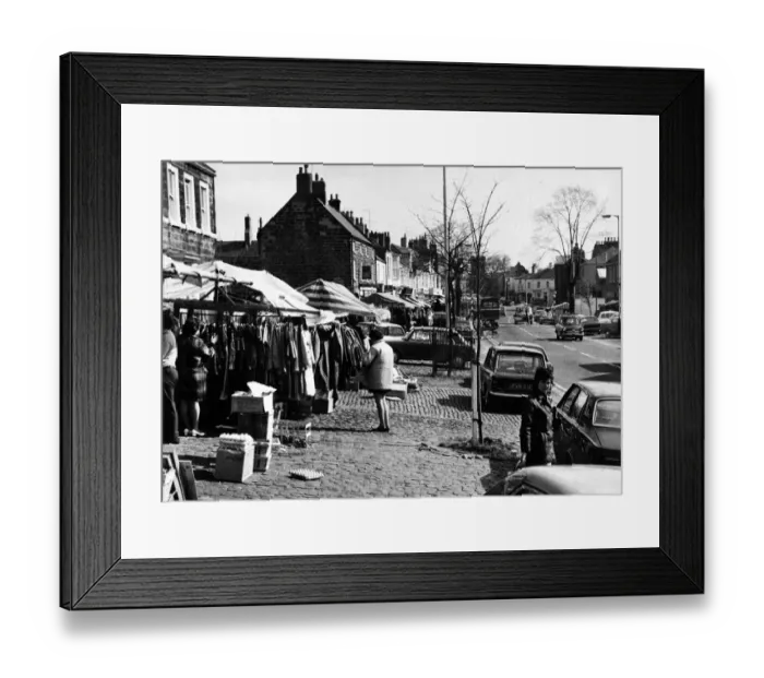 Framed Print : People shopping in Guisborough. 20th April 1972