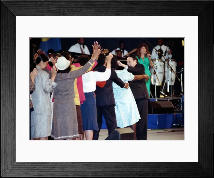 Framed Print : Maurice Cerullo, an American pentecostal televangelist during his Framed Print : Maurice Cerullo, an American pentecostal televangelist during his