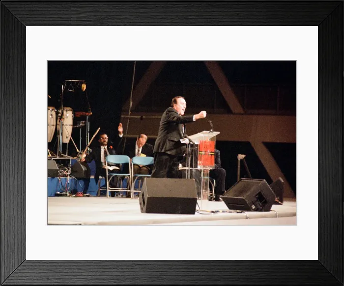 Framed Print : Maurice Cerullo, an American pentecostal televangelist during his
