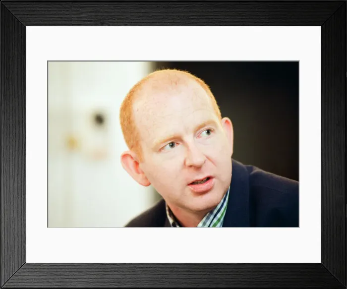 Framed Print : Alan McGee, co owner Creation Records label, and manager of Oasis music group Framed Print : Alan McGee, co owner Creation Records label, and manager of Oasis music group