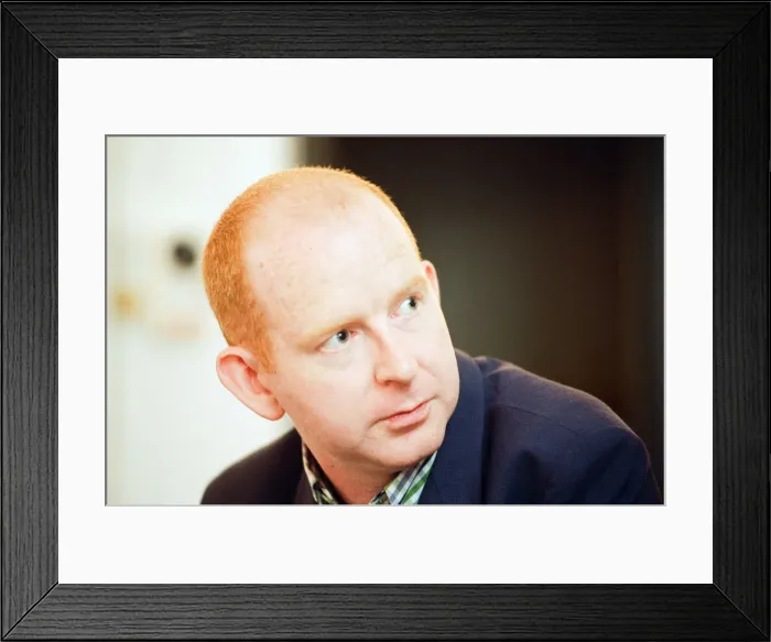 Framed Print : Alan McGee, co owner Creation Records label, and manager of Oasis music group Framed Print : Alan McGee, co owner Creation Records label, and manager of Oasis music group