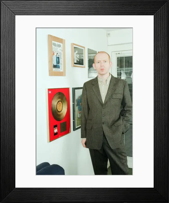 Framed Print : Alan McGee, co owner Creation Records label, and manager of Oasis music group Framed Print : Alan McGee, co owner Creation Records label, and manager of Oasis music group