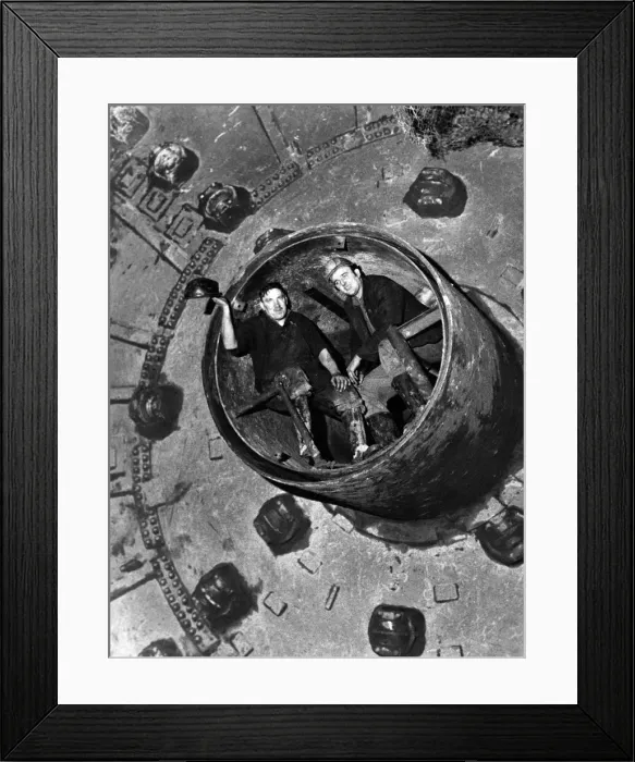 Framed Print : The men who made the final push - driver Danny Williams (left) and shift boss Bill Joblin Framed Print : The men who made the final push - driver Danny Williams (left) and shift boss Bill Joblin