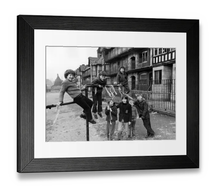 Framed Print : Adventure playground? Surrounded by rubble and dirt