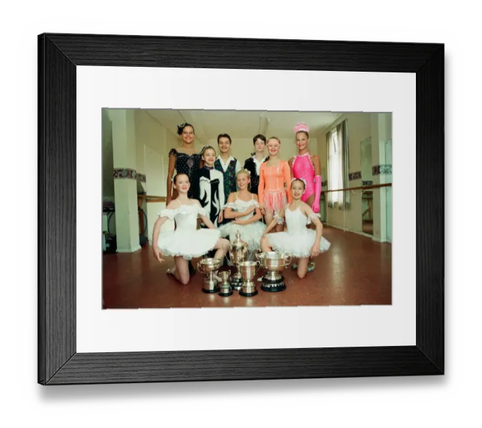 Framed Print : Michelle Robinson, 17, Mark Richardson, 15, and Joanne Yuille, 13