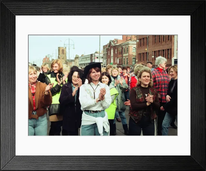 Framed Print : The Stockton Line Dance world record attempt in Stockton town centre. 3rd March 1997 Framed Print : The Stockton Line Dance world record attempt in Stockton town centre. 3rd March 1997