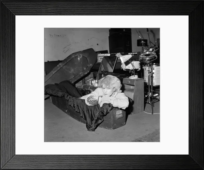 Framed Print : Punk singer and actress Toyah Willcox sleeping in her coffin in Battersea, London
