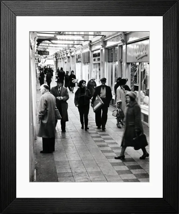 Framed Print : Cardiff - Arcades - Wyndham Arcade - 10th December 1962 - Western Mail and Echo Ltd Framed Print : Cardiff - Arcades - Wyndham Arcade - 10th December 1962 - Western Mail and Echo Ltd