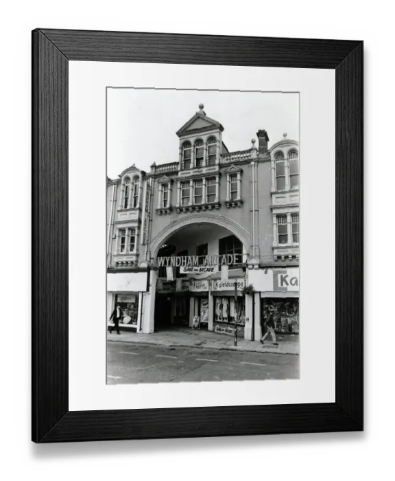 Framed Print : Cardiff - Arcades - Wyndham Arcade - Entrance - 1st December 1988 - Western Mail