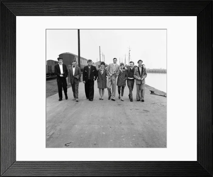 Framed Print : Dockside Dandies including David Goldspink, 17, Ray Winney, 16, Johnny Ball, 16 Framed Print : Dockside Dandies including David Goldspink, 17, Ray Winney, 16, Johnny Ball, 16