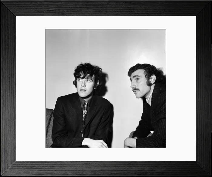 Framed Print : Donovan and his friend Gypsy Dave at Television House ahead of the screening of Framed Print : Donovan and his friend Gypsy Dave at Television House ahead of the screening of